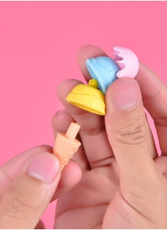 Y&D Food Erasers, 3D Mini Puzzle Desert Fruit Erasers for Kids, Fun Gifts Prizes Kids Classroom, Pencil Random 40 Blocks  - Image 4