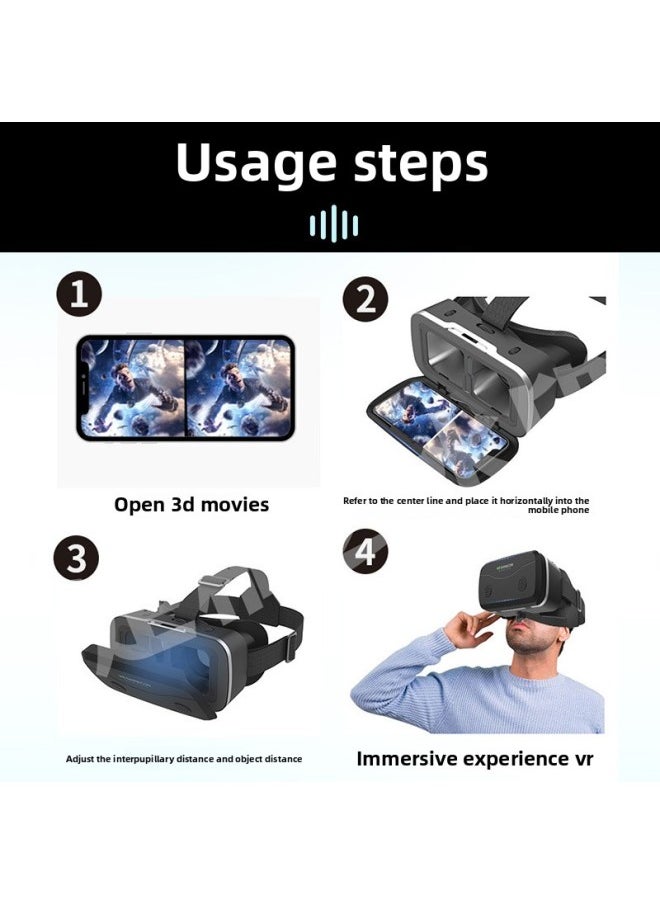 Generic Vr Glasses All-in-one Game Machine For Mobile Phone Dedicated Virtual Reality 3d Glasses Head-mounted Movie Game Vr Device-Color:G15 Black  - Image 5