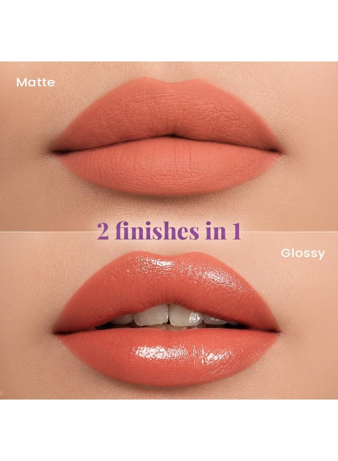 Staze Gloss Lock 2-in-1 Liquid Lipstick, أحمر شفاه مطفي + ملمع عالي اللمعان مقاوم للانتقال، يدوم 12 ساعة، صبغة مكثفة، خفيف الوزن ومقاوم للماء، درجة 01 I'm Cute، 7 جرام - Image 3