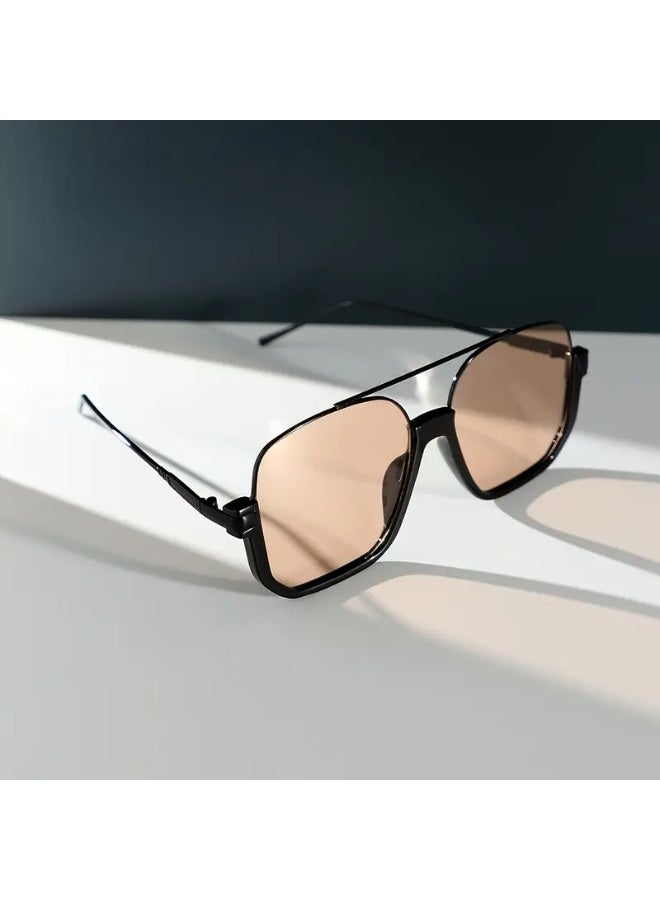 SCENT HOUSE A Pair of Authentic Stylish Women'S Square Glasses with a Metal Frame And a Double Bridge Design, Suitable for Everyday Wear, Serving As a Fashionable Accessory. (Includes eyeglass case),sunglasses - Image 4