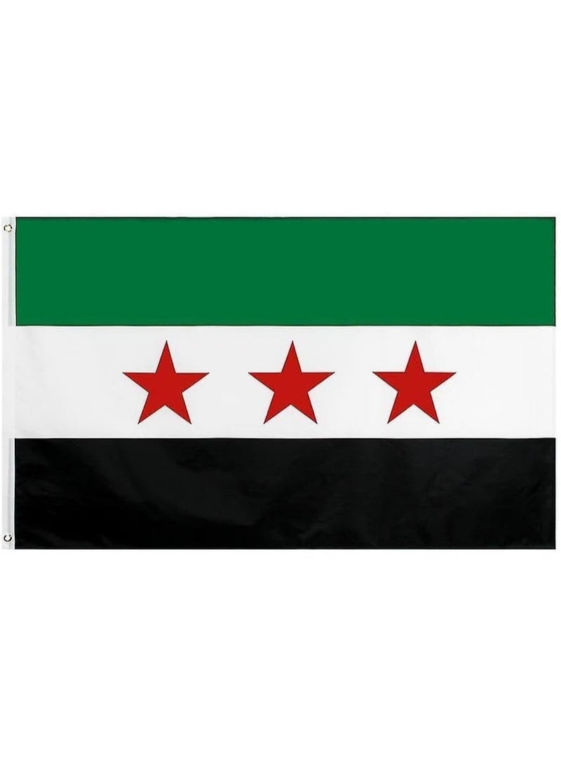ARS Three Stars Syrian   Flag - Heavy-Duty 210D Satin, Three Stars Syrian   Flag for Outdoor/Indoor, Fade Resistant, Flag Day, And Home-Polyester, Sport Day, FIFA World Cup-Size-60X90cm - Image 4
