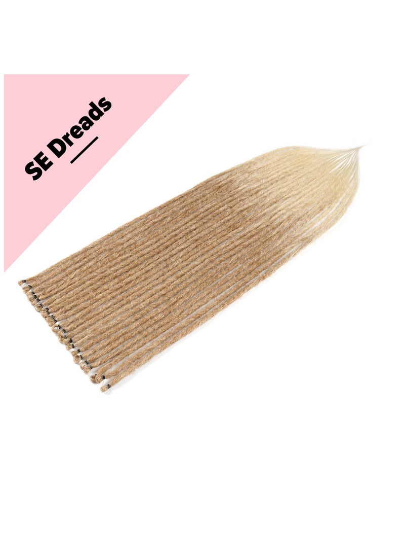 Synthetic Dreadlock Extensions, 24'' Thin 0.6cm Long Synthetic Crochet Dreads Extensions, 10 Strands Single Ended Dreadlock Extensions, Hair Dreads Extensions Light Brown to Blonde