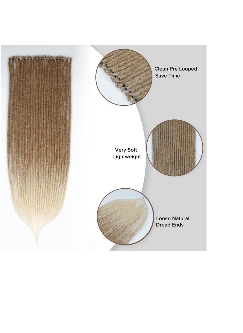 Synthetic Dreadlock Extensions, 24'' Thin 0.6cm Long Synthetic Crochet Dreads Extensions, 10 Strands Single Ended Dreadlock Extensions, Hair Dreads Extensions Light Brown to Blonde