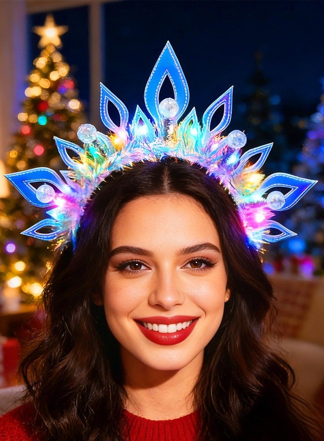 Urieo Christmas Light Up Headband LED Halo Headbands Holiday Hair Accessories for Women - Image 1