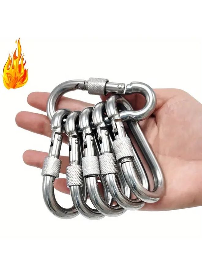 4pcs Heavy Duty Spring Clamps Iron Construction Secure Locking Loops Keychains Outdoor Gear - Image 2