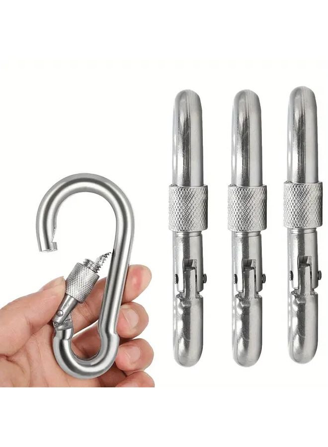 4pcs Heavy Duty Spring Clamps Iron Construction Secure Locking Loops Keychains Outdoor Gear - Image 1