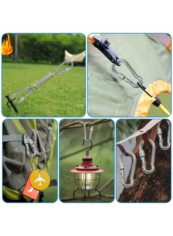 4pcs Heavy Duty Spring Clamps Iron Construction Secure Locking Loops Keychains Outdoor Gear - Image 3