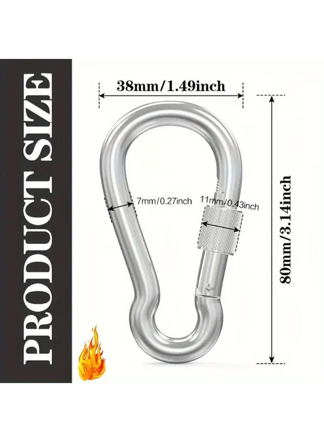 4pcs Heavy Duty Spring Clamps Iron Construction Secure Locking Loops Keychains Outdoor Gear - Image 5