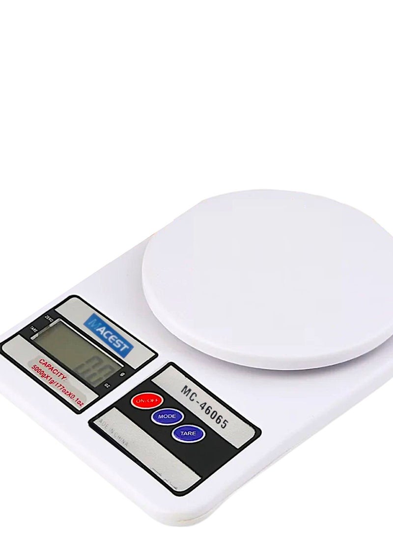 MACEST Digital Kitchen Scale Up to 5 KG White 18x3.5x12.5cm  - Image 1