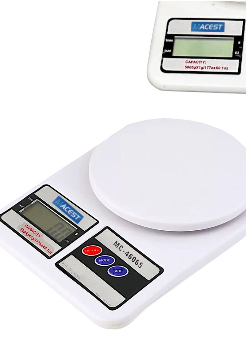 MACEST Digital Kitchen Scale Up to 5 KG White 18x3.5x12.5cm  - Image 2