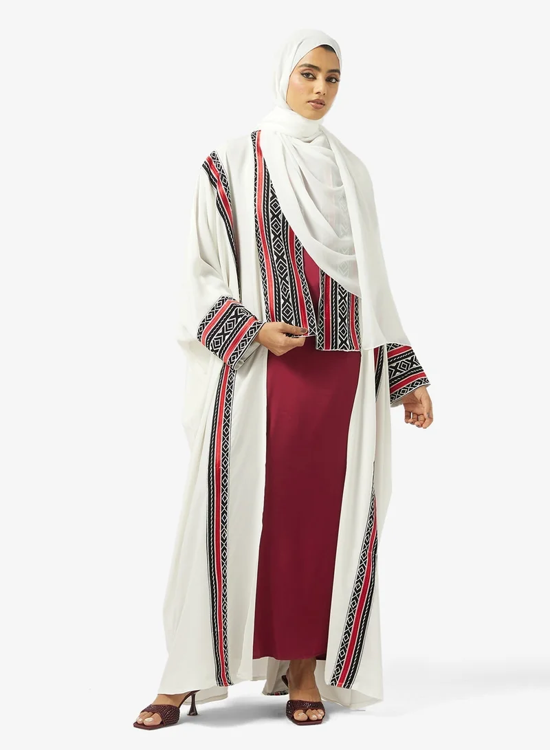 Hayas Closet  Embroidered Open Abaya With Sheila for Women | Best Price UAE