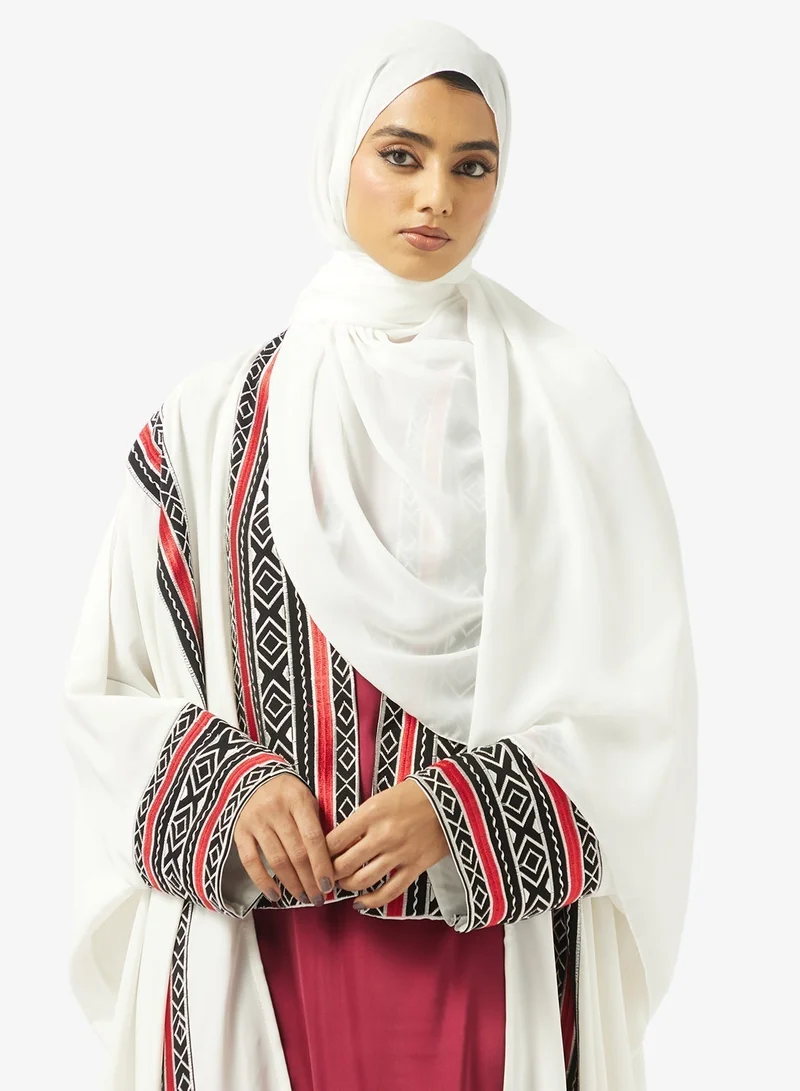 Hayas Closet  Embroidered Open Abaya With Sheila for Women | Best Price UAE