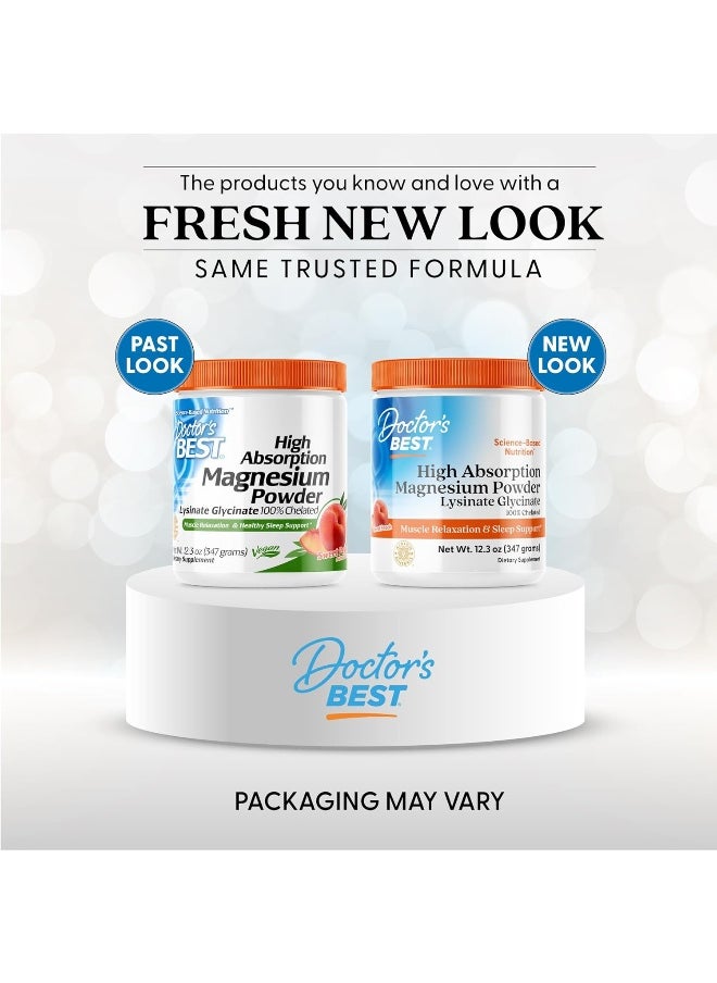 Doctor's BEST Pack Of 1 High Absorption Magnesium Powder (Peach Flavored) 100% Chelated TRACCS, Not Buffered, Headaches, Muscle, Vegan, Peach Flavor, 12.3 Ounce  - Image 2