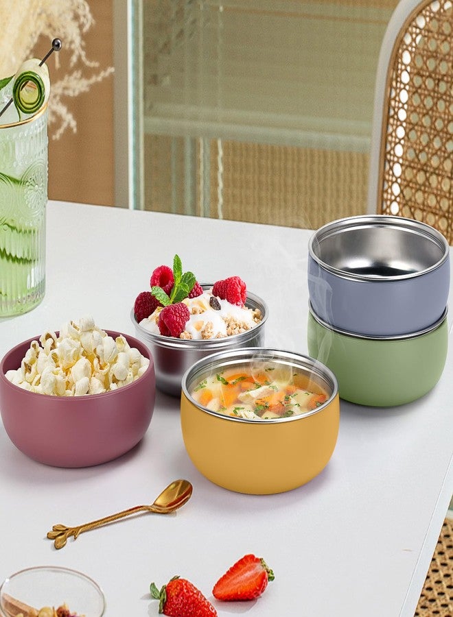 ShineMe Stainless Steel Bowls for Kids, 4 pack Toddler Bowls with Removable Colorful Silicone Sleeve, Unbreakable Baby Bowls for Soup, Cereal, Yogurt, Snacks... - Image 3