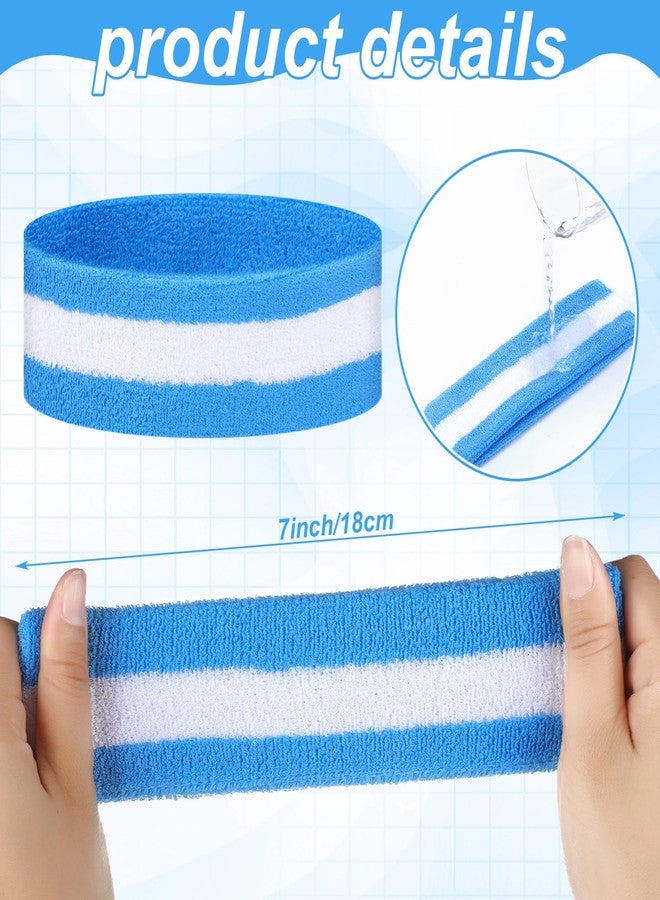 Shyyween Blue 18 Pcs Knee High Socks Headbands Glitter Eye Stickers for Sports Team Spirit Wear Accessories - Image 4