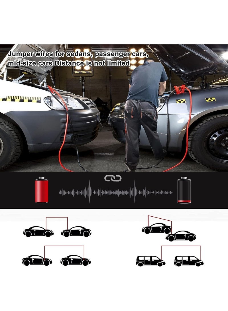 Soofam Jumper Cables for Car Battery, 5M 3000Amp Extra Long Heavy Duty Car Battery Jump Leads with Storage Bag Colour Coded Clamps for Petrol and Diesel Car Vans Truck - Image 5