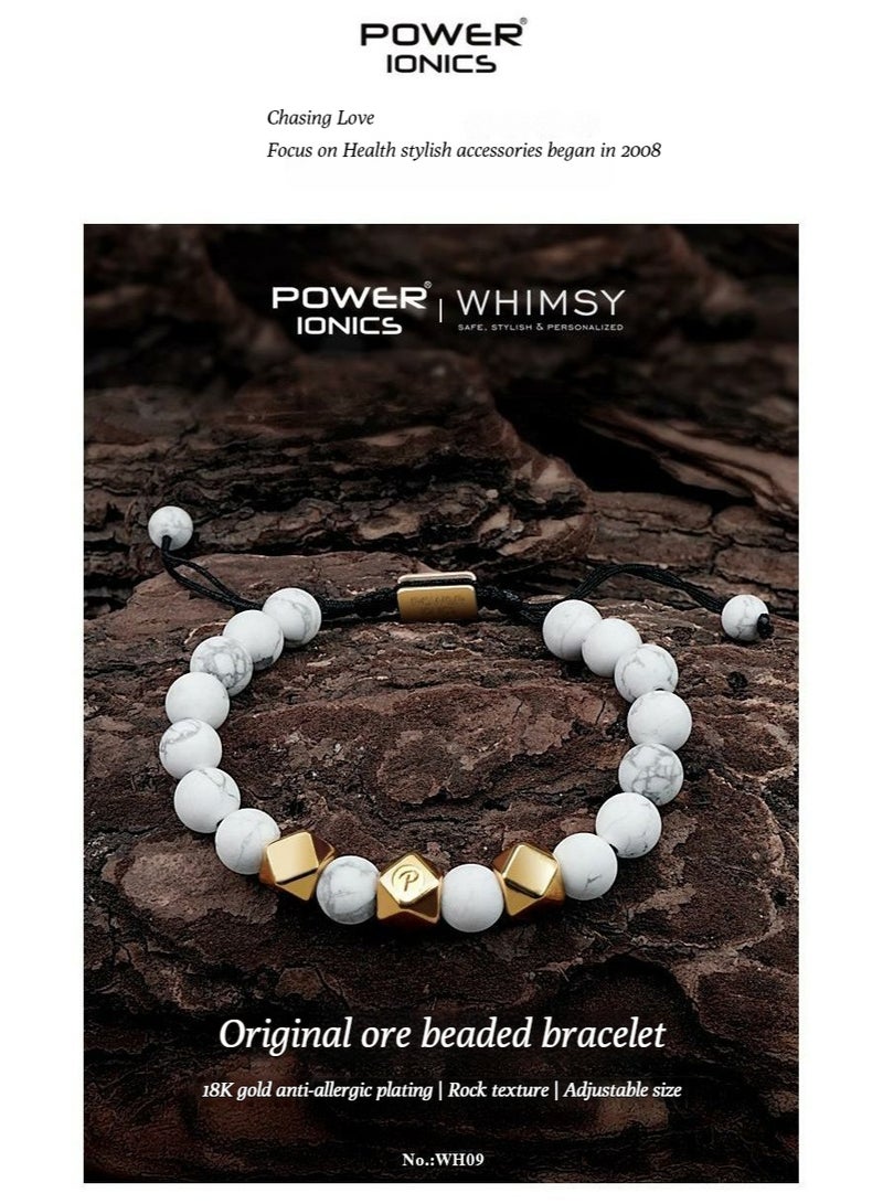 POWER IONICS Paine Geology Raw Ore Adjustable Bracelet - Men's, Women's, Couple's, Love String with Engraving as Gift - Image 2