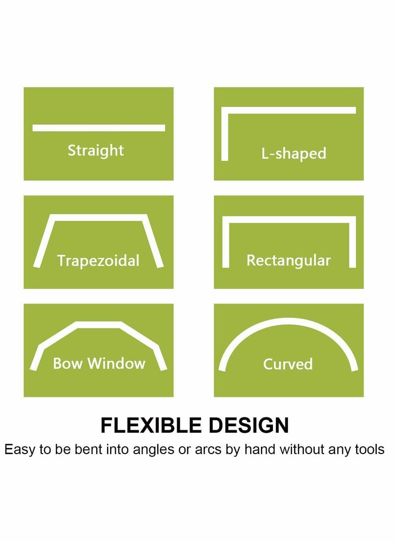 Excefore Flexible Bendable Curtain Track, Curved Ceiling Track for Curtains, Room Dividing Ceiling Track System (10ft) - Image 5