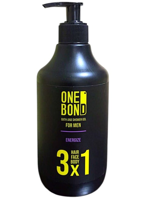 وان بوند إنيرجيز 3×1 للرجال - شاور جيل متعدد الاستخدامات للشعر، الوجه والجسم ٥٠٠مل