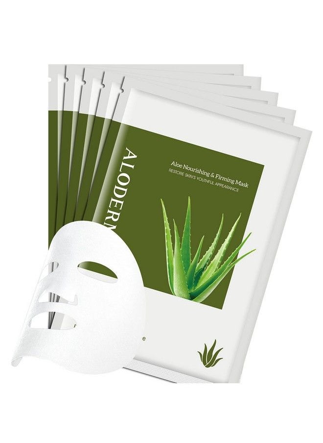 Aloderma Firming Sheet Masks For Face With 88% Organic Aloe Vera 5 Pcs Face Mask Pack With Hyaluronic Acid Nourishing Facial Mask With Arginine For Deep Moisturization Rejuvenating Sheet Masks  - Image 2