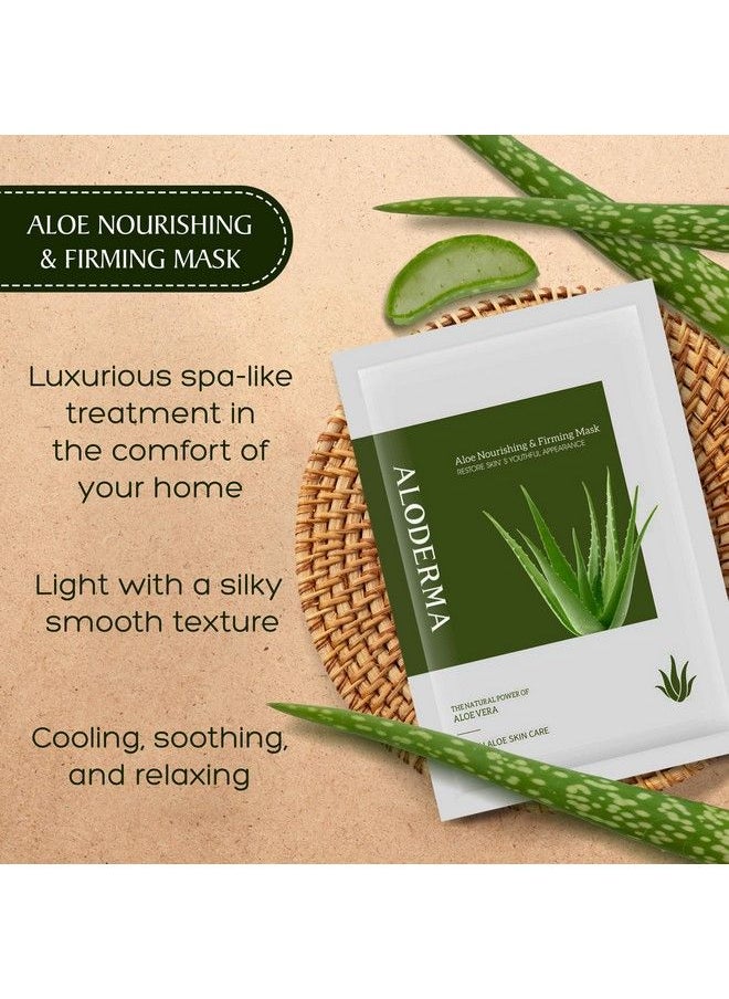 Aloderma Firming Sheet Masks For Face With 88% Organic Aloe Vera 5 Pcs Face Mask Pack With Hyaluronic Acid Nourishing Facial Mask With Arginine For Deep Moisturization Rejuvenating Sheet Masks  - Image 4