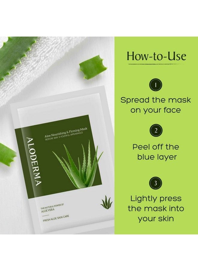 Aloderma Firming Sheet Masks For Face With 88% Organic Aloe Vera 5 Pcs Face Mask Pack With Hyaluronic Acid Nourishing Facial Mask With Arginine For Deep Moisturization Rejuvenating Sheet Masks  - Image 5