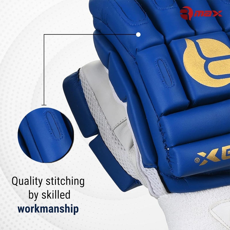 RMAX Unisex Leather & PU Cricket Batting Gloves (Senior, Right Hand) (Royal Blue) - Image 5