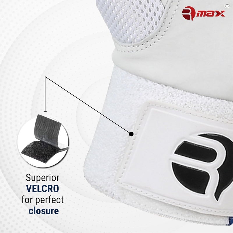 RMAX Unisex Leather & PU Cricket Batting Gloves (Senior, Right Hand) (Royal Blue) - Image 3