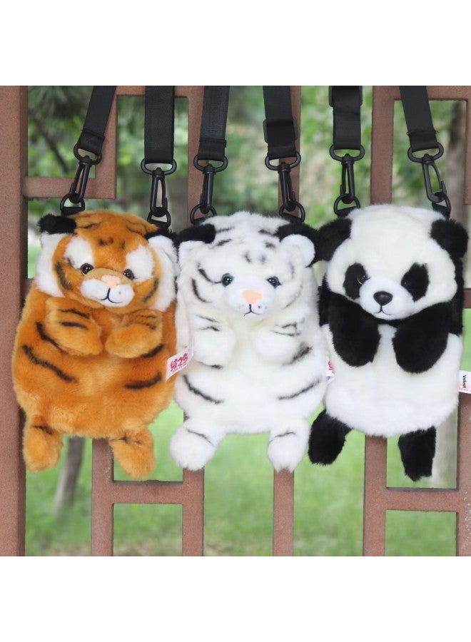 Imitation Tiger Crossbody Bag Panda Bag Plush Backpack Tiger Messenger Bag Children Plush Toys Wholesale-Specifications:25cm-Colors:Yellow Tiger Bag  - Image 2