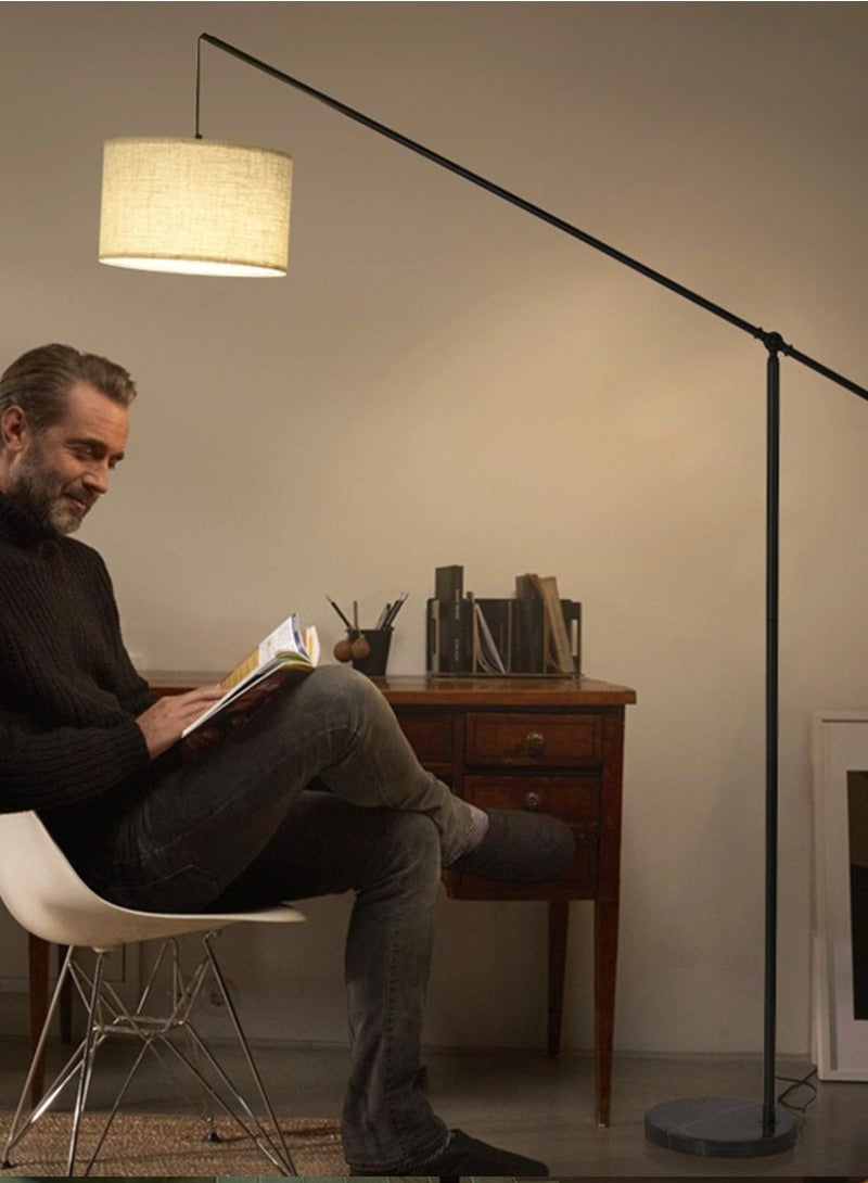 HOMESTAR Arc Floor Lamp, Overhang Cantilever Standing Lamp, Adjustable Balance Arm Shades, Heavy Base, Foot Switch, Warm Light, for Living Room Bedroom Couch Sofa Reading  - Image 2
