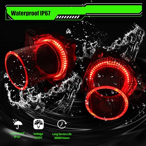 KAKABAS Plug and Play LED Headlamps Air Inserts Assembly Compatible with 2015-2020 Dodge Challenger Headlights Bulbs, Super Bright Red or White Lights(Red, 2PCS) - Image 2