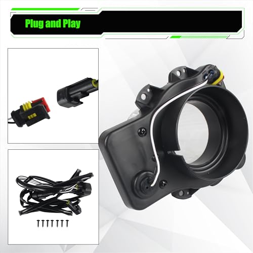 KAKABAS Plug and Play LED Headlamps Air Inserts Assembly Compatible with 2015-2020 Dodge Challenger Headlights Bulbs, Super Bright Red or White Lights(Red, 2PCS) - Image 3