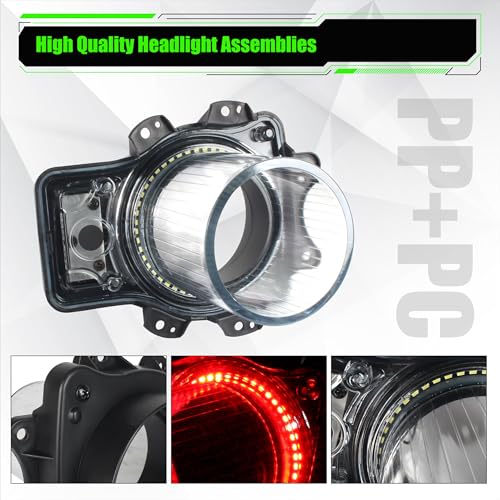 KAKABAS Plug and Play LED Headlamps Air Inserts Assembly Compatible with 2015-2020 Dodge Challenger Headlights Bulbs, Super Bright Red or White Lights(Red, 2PCS) - Image 4