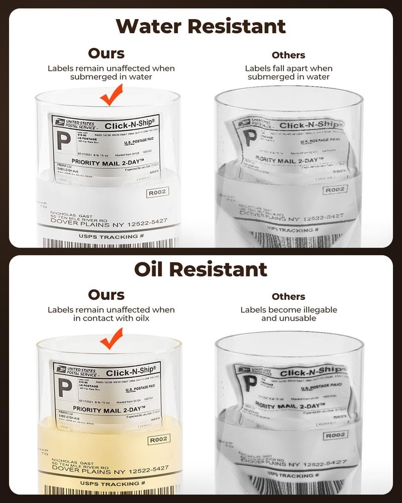 MUNBYN 4"x6" Direct Thermal Shipping Labels, Durable Waterproof, Oil-Proof, Scratch-Proof, Alcohol-Resistant, Tear-Resistant Label Paper for Thermal Printers, Packages, 380 Sheets/Fanfold - Image 4