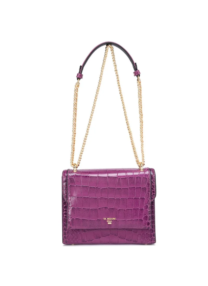 Genuine Leather Purple Sling Bag