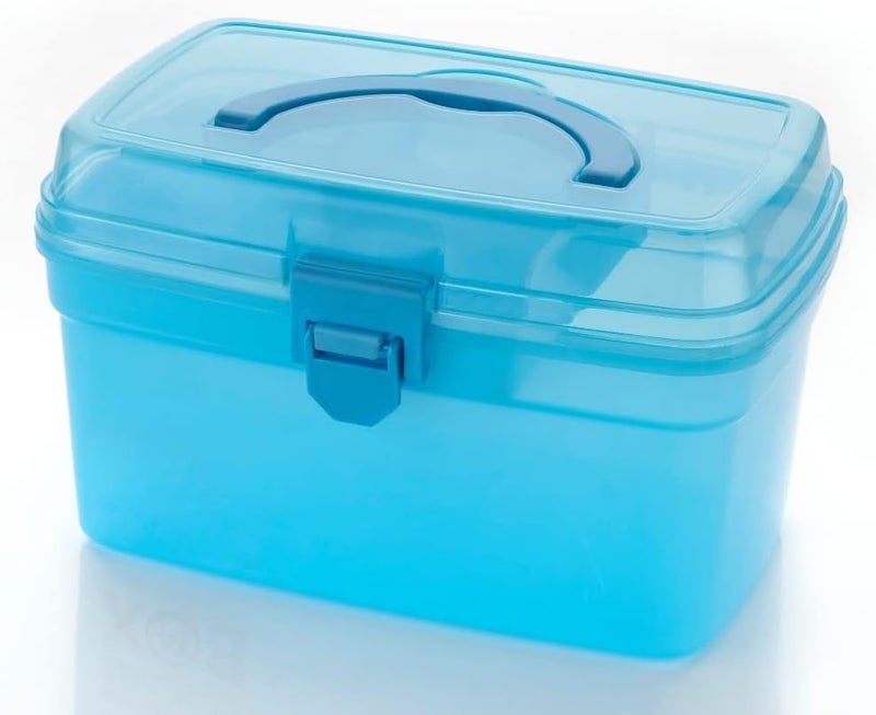 Naivete Plastic Rectangular Medicine Box, Medical Box, First aid Box, Multi Purpose Box, Multi Utility Storage with Handle (Blue) - Image 1