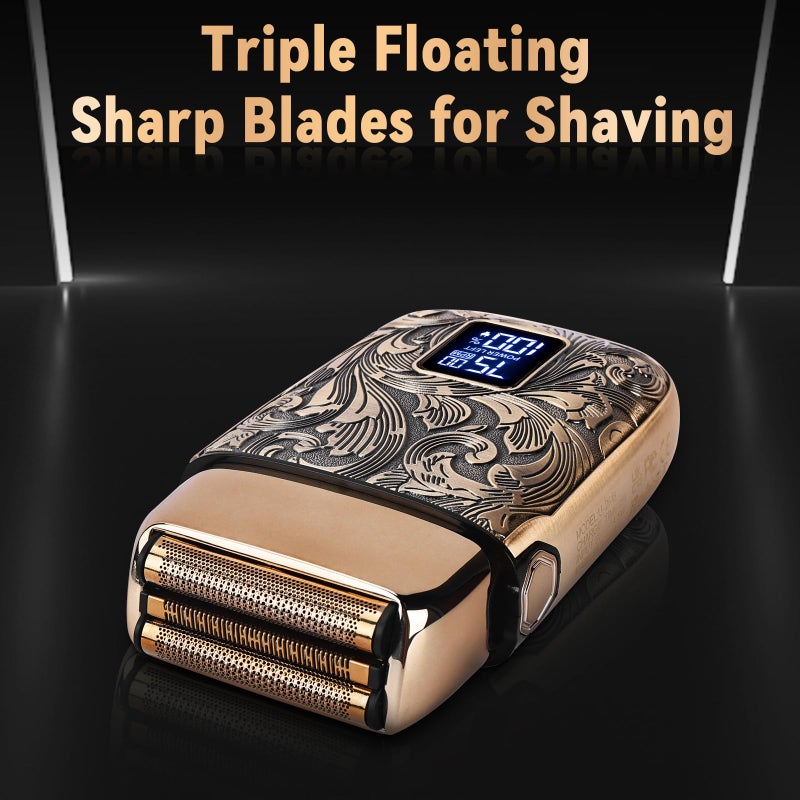 Ufree Close Shave Electric Foil Shavers for Men, 3-Speed Electric Razor, Bald Head Shavers, Face Shaving Beard Trimmer with LCD Display, Gifts for Men - Image 2