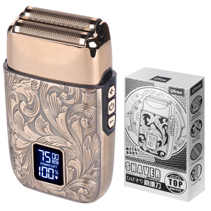 Ufree Close Shave Electric Foil Shavers for Men, 3-Speed Electric Razor, Bald Head Shavers, Face Shaving Beard Trimmer with LCD Display, Gifts for Men - Image 1