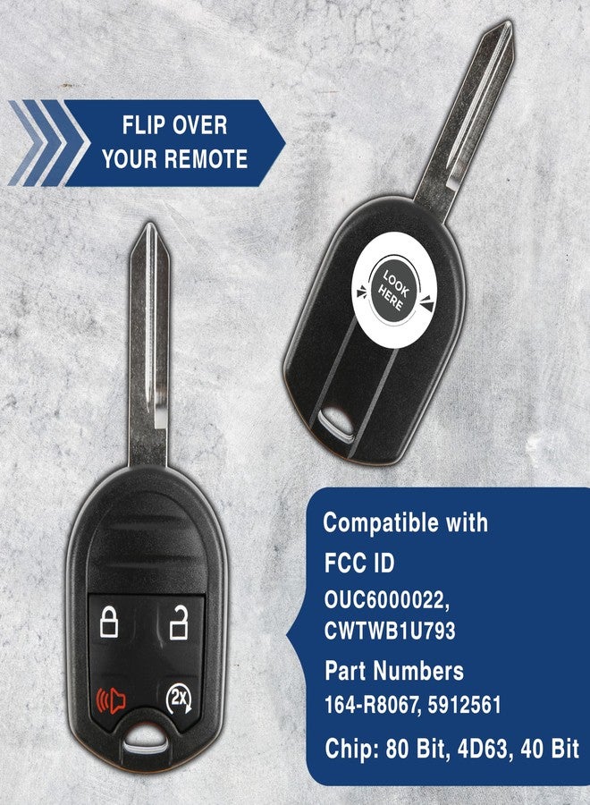 KeylessOption 2X KeylessOption Key Fob for 2009 2010 2011 2012 2013 2014 2015 2016 2017 2018 Ford F-150 F-250 F-350 Explorer Lincoln Navigator MKX Remote, 4-Button CWTWB1U793, Programming Guide Included - Image 4