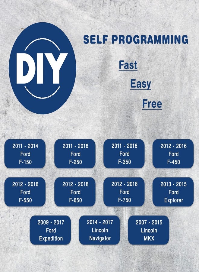 KeylessOption 2X KeylessOption Key Fob for 2009 2010 2011 2012 2013 2014 2015 2016 2017 2018 Ford F-150 F-250 F-350 Explorer Lincoln Navigator MKX Remote, 4-Button CWTWB1U793, Programming Guide Included - Image 3