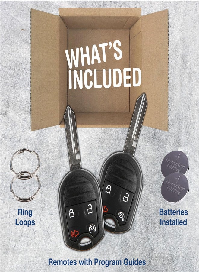 KeylessOption 2X KeylessOption Key Fob for 2009 2010 2011 2012 2013 2014 2015 2016 2017 2018 Ford F-150 F-250 F-350 Explorer Lincoln Navigator MKX Remote, 4-Button CWTWB1U793, Programming Guide Included - Image 2