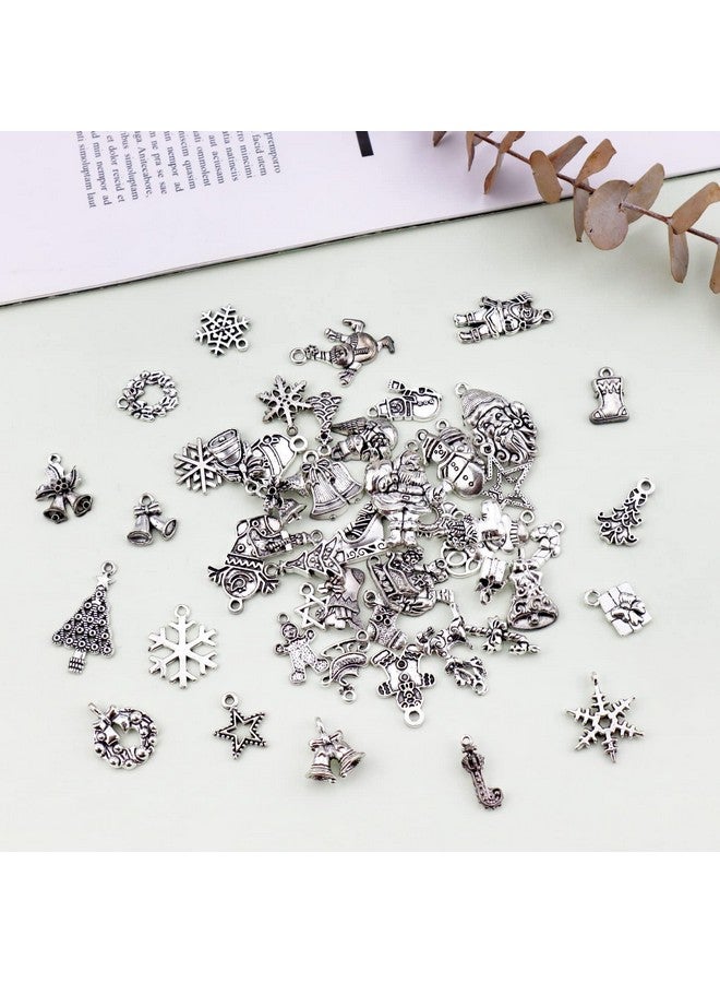 جيالي سحر عيد الميلاد بالجملة السائبة الكثير عيد الميلاد سحر مختلط المعلقات المعدنية الفضية التبتية لتقوم بها بنفسك لصنع المجوهرات وصياغة عيد الميلاد الحلي - Image 3