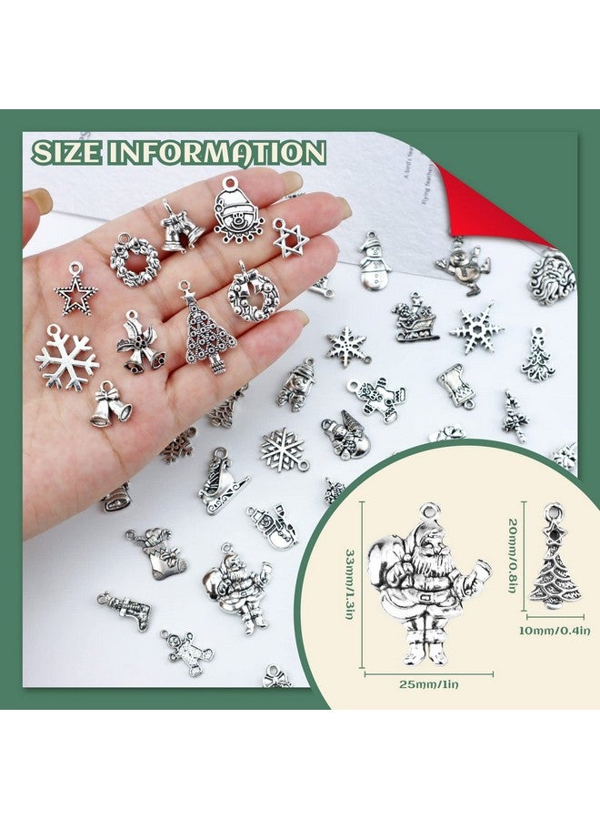 جيالي سحر عيد الميلاد بالجملة السائبة الكثير عيد الميلاد سحر مختلط المعلقات المعدنية الفضية التبتية لتقوم بها بنفسك لصنع المجوهرات وصياغة عيد الميلاد الحلي - Image 2
