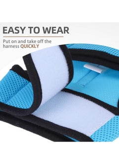 PUPTECK PUPTECK Soft Mesh Cat Vest Harness and Leash Set Puppy Padded Pet Harnesses Escape Proof for Cats Small Dogs, Blue Large  - Image 4