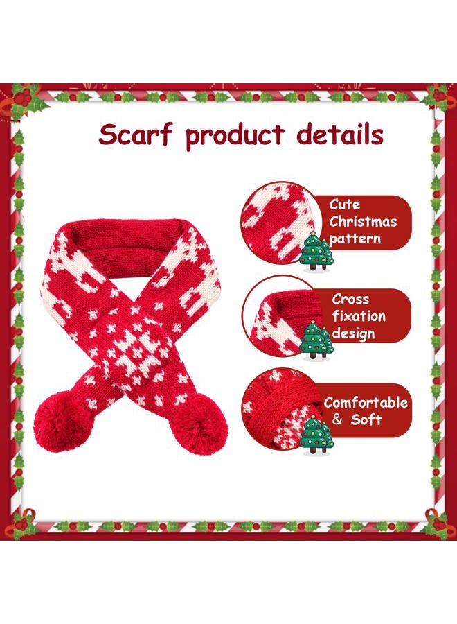 Gvhntk 2 Pcs Dog Costumes Hat Scarf Set Knit Reindeer Snowflake Print Dog Christmas Winter Hat Scarf Cute Warm Pet Costume Accessories for Dogs Cats - Image 5