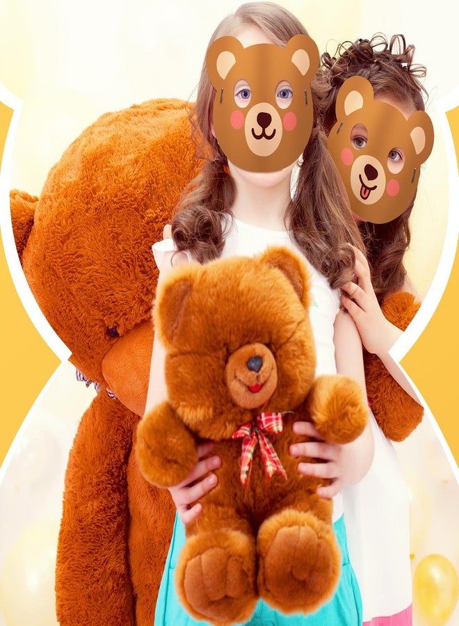 Minatee 24 Pieces Bear Party Masks Kids Bear Masks Birthday Party Paper Decorations Animal Photo Booth Props Supplies for Kids Boys Girls - Image 2