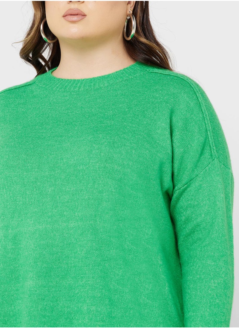 Only Carmakoma - Round Neck Knitted Sweater - Image 1