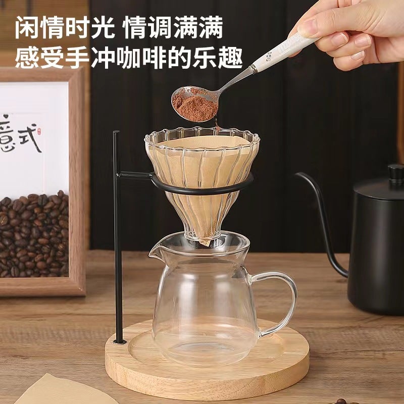 Coffee Hand Brewing Holder Glass Hand Brewing Coffee Pot Suit Coffee Filter Cup Sharing Pot Brewing Pot Coffee Utensil - Image 4