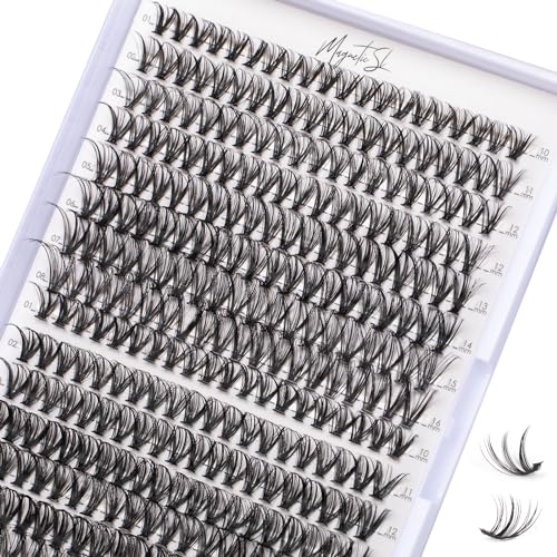 Magnetic SL Lash Clusters 320pcs Individual Lashes 30D&40D DIY Lash Extensions D-Curl Lash Clusters False Eyelashes Natural Look 10-16mm Mix Cluster Eyelash Extensions EASY TO USE (30D+40D-0.07D) - Image 1