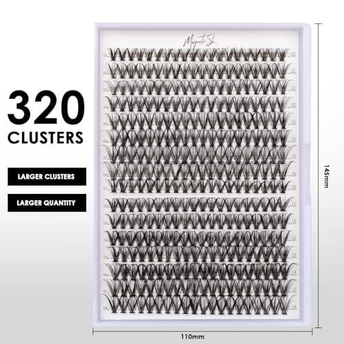 Magnetic SL Lash Clusters 320pcs Individual Lashes 30D&40D DIY Lash Extensions D-Curl Lash Clusters False Eyelashes Natural Look 10-16mm Mix Cluster Eyelash Extensions EASY TO USE (30D+40D-0.07D) - Image 2